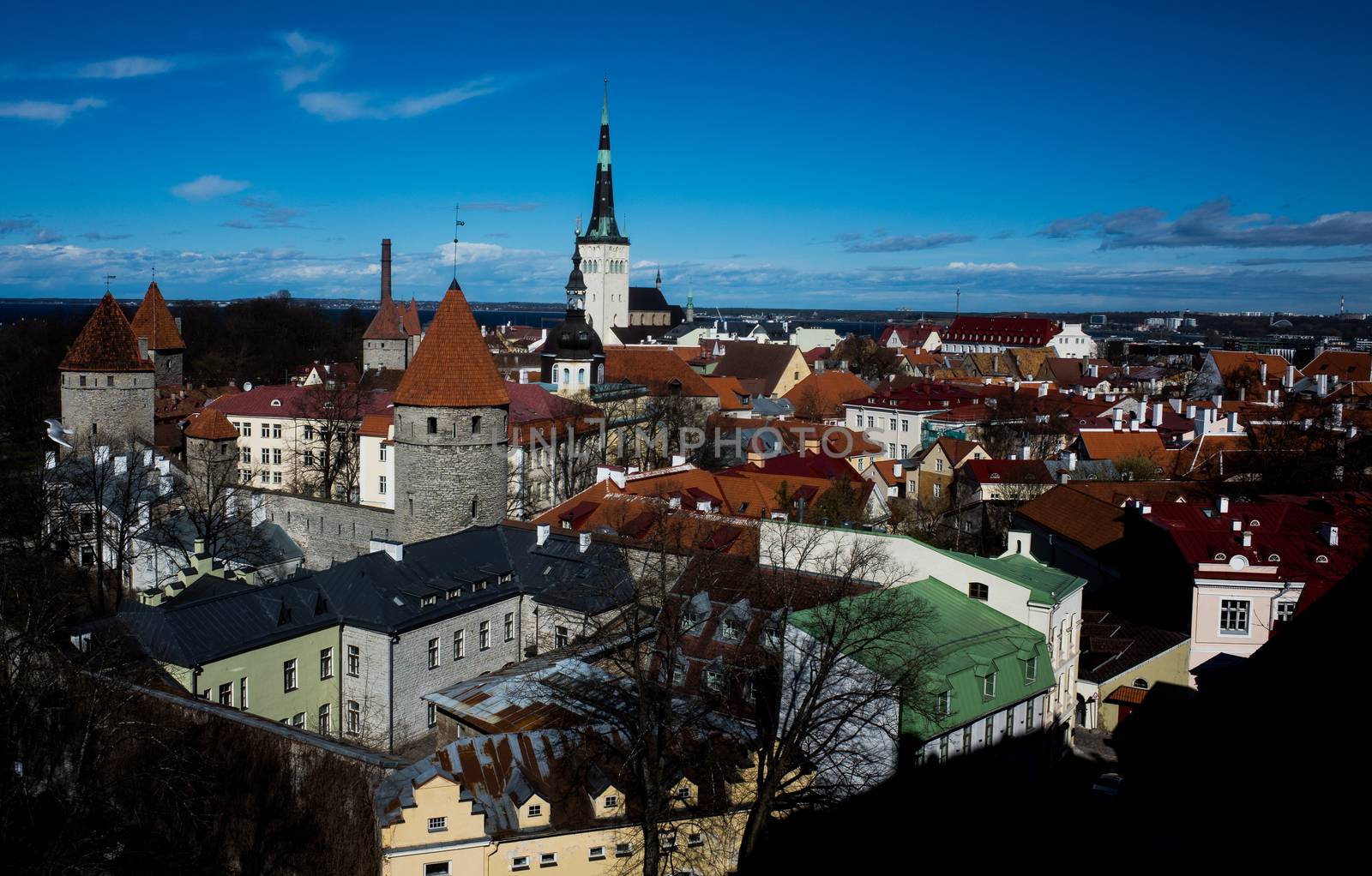 21 April 2018 Tallinn, Estonia. View of the Old town from the observation deck