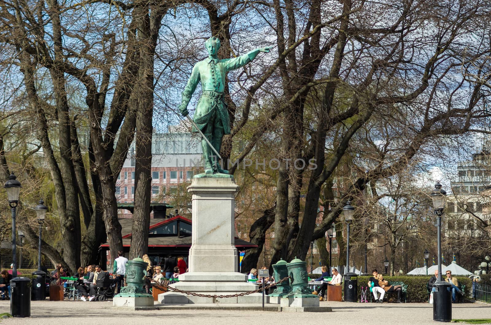April 22, 2018, Stockholm Sweden. Monument to King Karl XII in Stockholm.