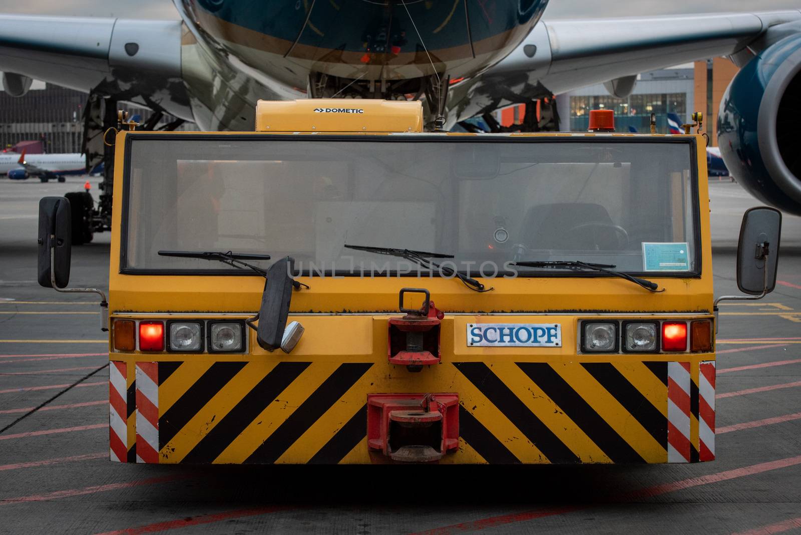 Airplane at the international airport by fifg