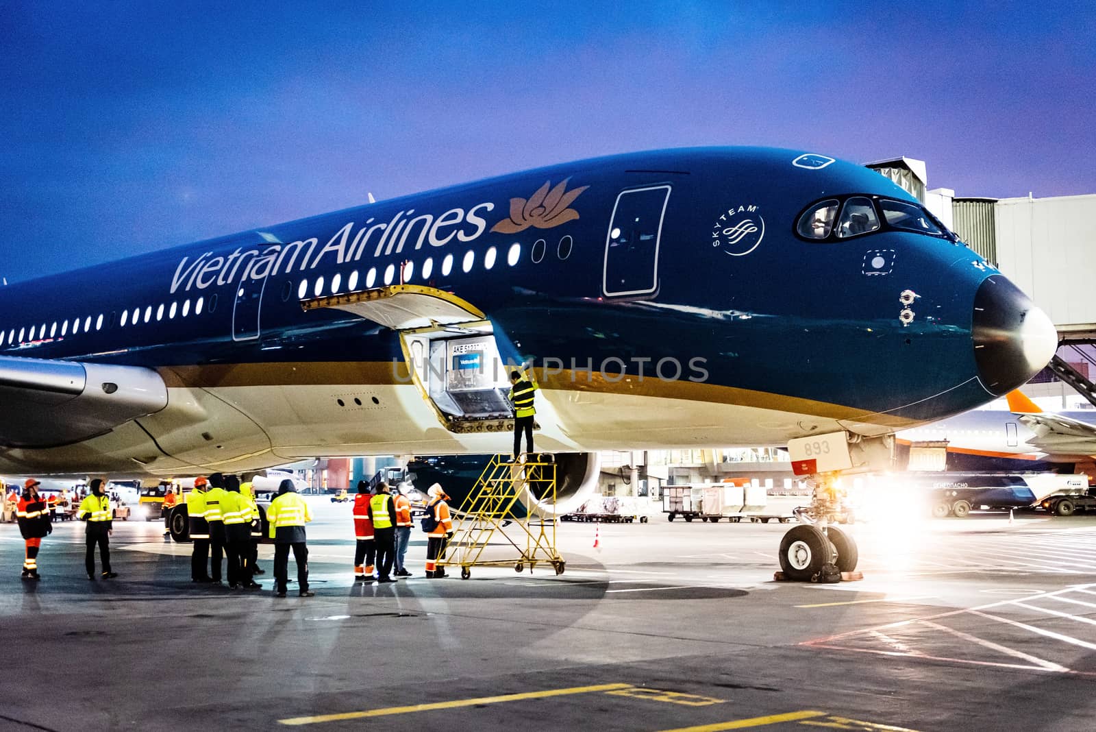 October 29, 2019, Moscow, Russia. Plane 
Airbus A350-900 Vietnam Airlines at Sheremetyevo airport in Moscow.