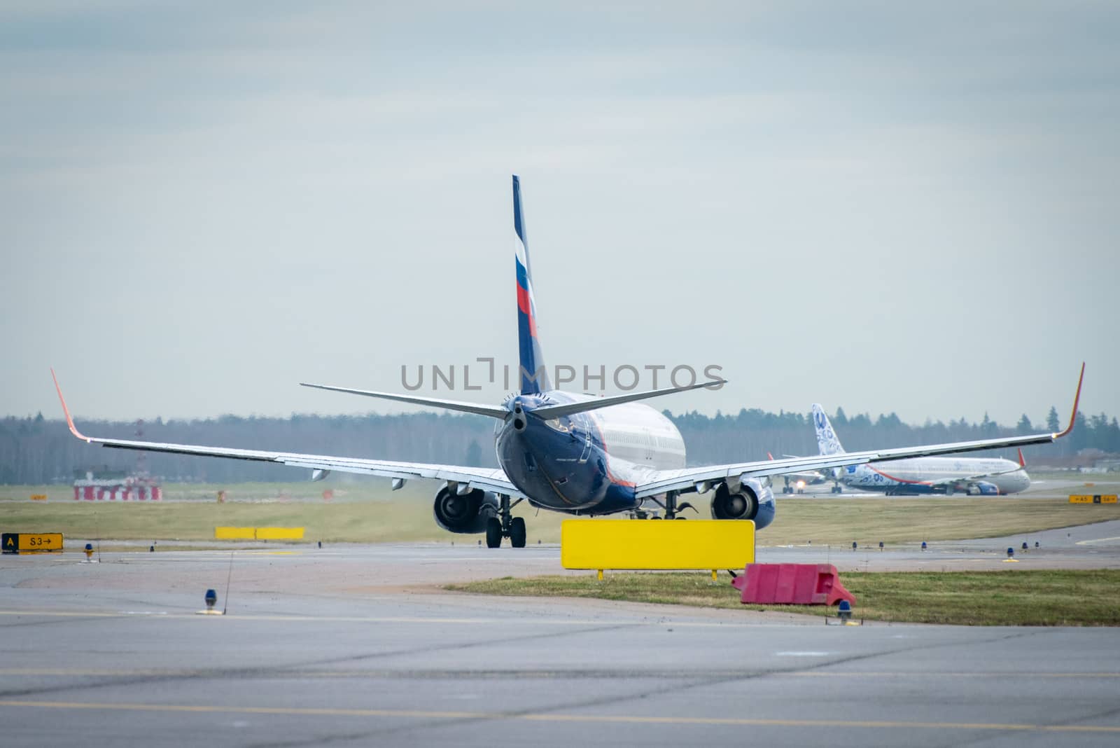 October 29, 2019, Moscow, Russia. Plane 
Aeroflot - Russian Airlines at Sheremetyevo airport in Moscow.