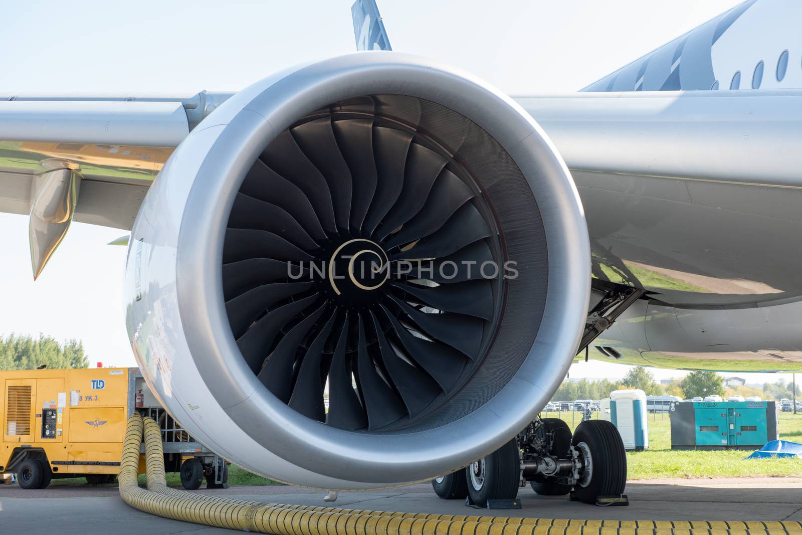 Airplane at the international airport by fifg