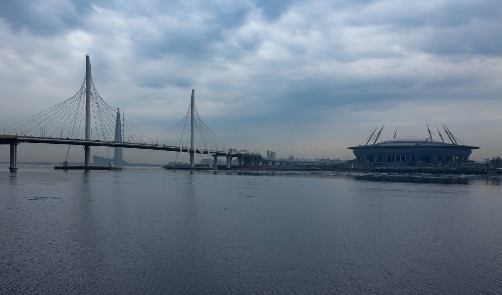 April 17, 2018. St. Petersburg, Russia. Stadium St. Petersburg arena (Gazprom arena), which will host the matches of the European football Championship in 2020 and the final of the Champions League in 2021