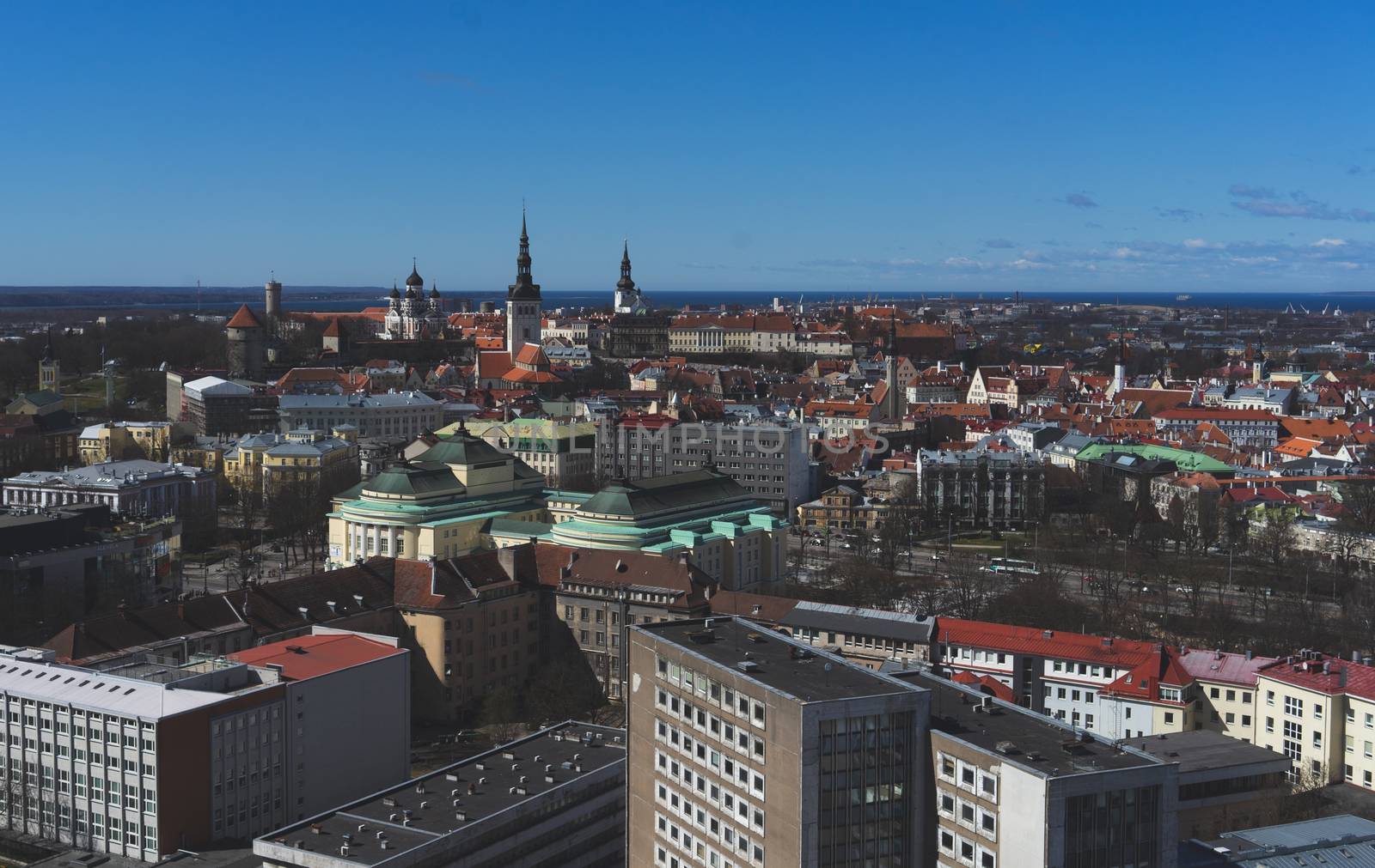 21 April 2018 Tallinn, Estonia. View of the Old town from the observation deck