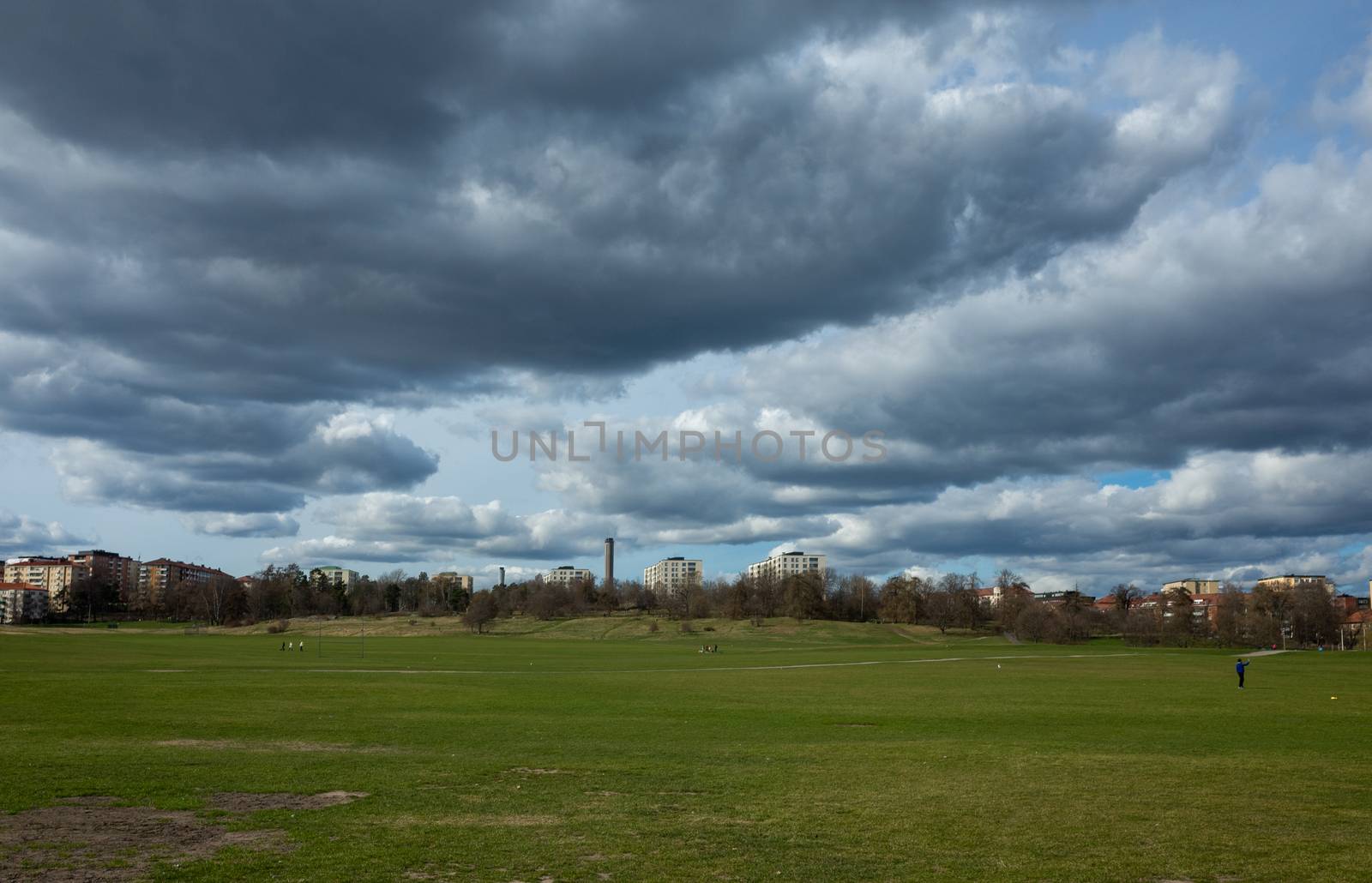 April 22, 2018 Stockholm, Sweden. Recreation area Gardet in the area Ladugardsgardet in Stockholm.