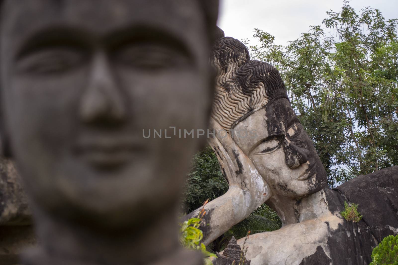 Xieng Khuan park, Laos, December 2011: sculptures in Buddha Park in Vientiane