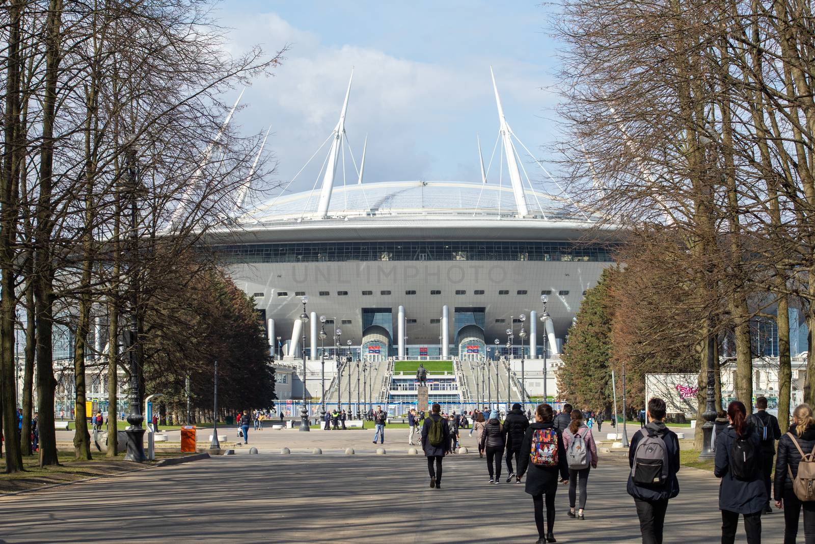April 29, 2018, St. Petersburg, Russia. Krestovsky Stadium, known as Gazprom Arena in St. Petersburg.