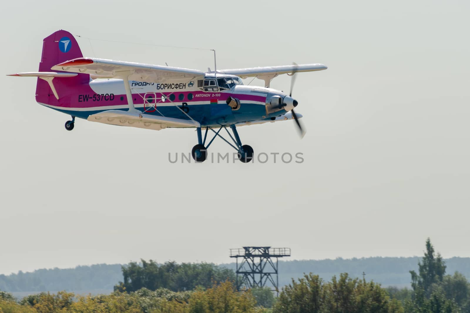 August 30, 2019. Zhukovsky, Russia. Light multi-purpose aircraft Antonov AN-2-100 at the International Aviation and Space Salon MAKS 2019.