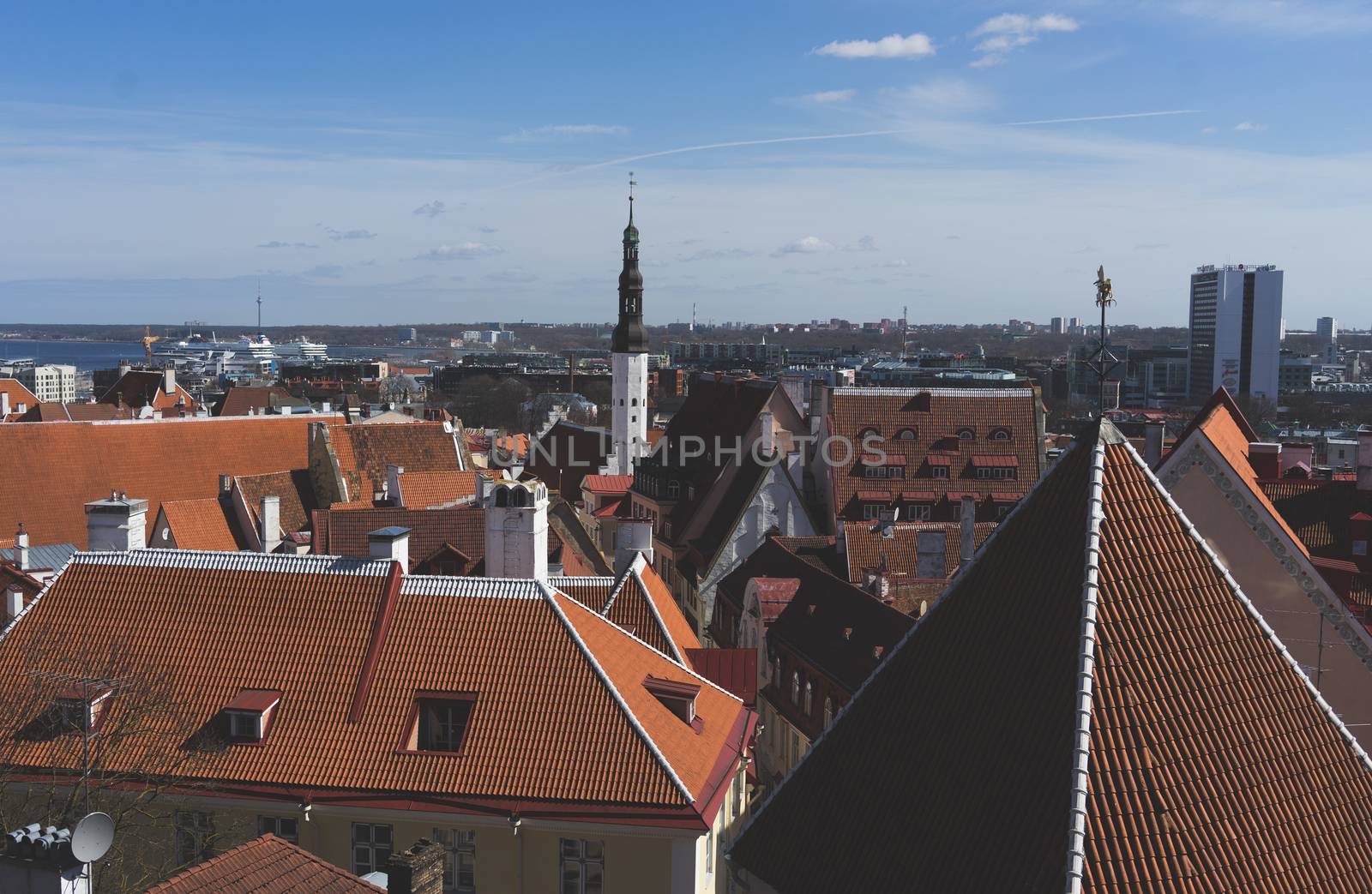 21 April 2018 Tallinn, Estonia. View of the Old town from the observation deck