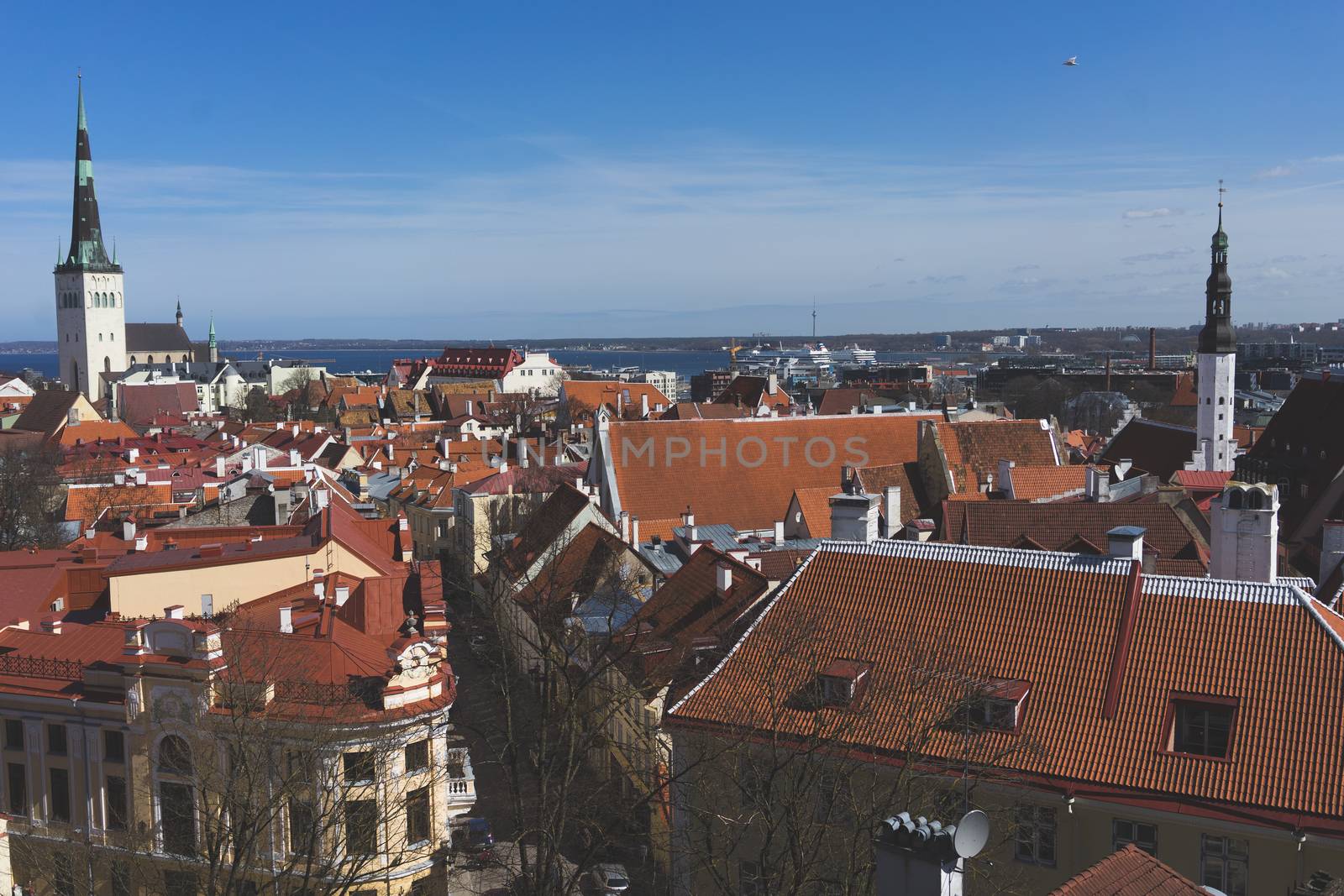 21 April 2018 Tallinn, Estonia. View of the Old town from the observation deck