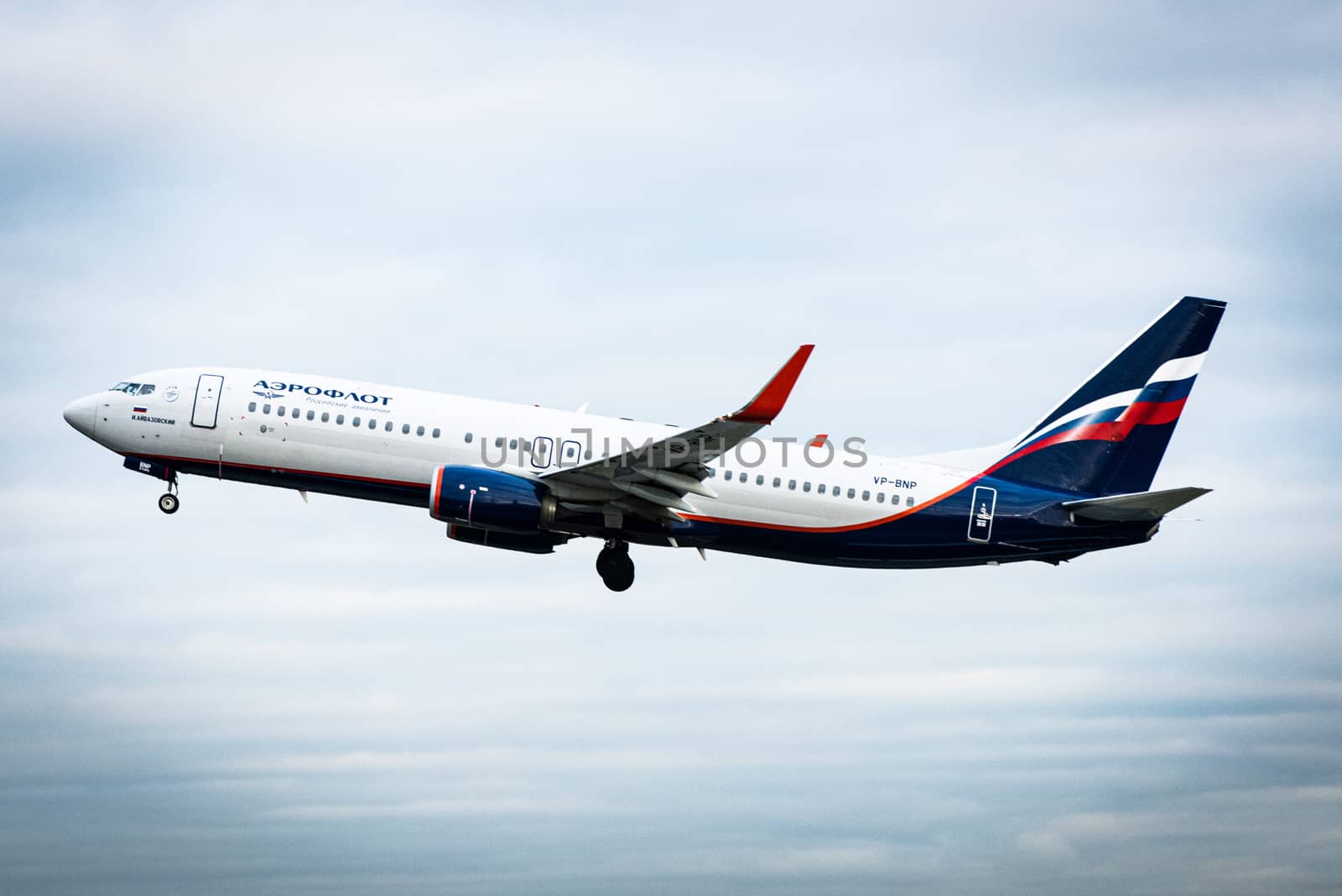October 29, 2019, Moscow, Russia. Plane Boeing 737-800 Aeroflot - Russian Airlines at Sheremetyevo airport in Moscow.