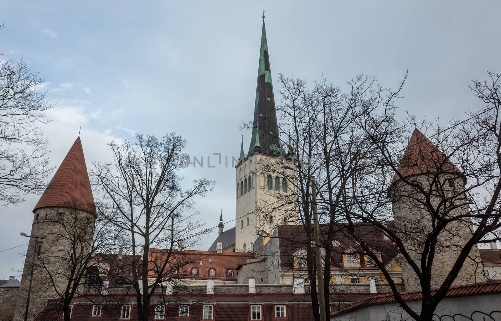 April 20, 2018, Tallinn, Estonia. St. Olaf's Church in Tallinn.