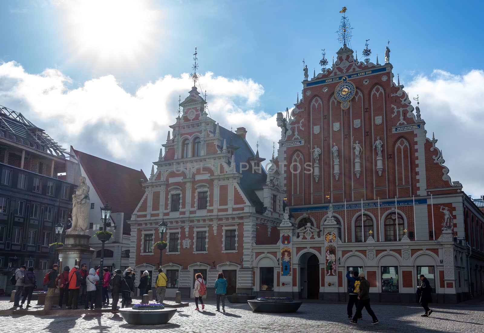 April 24, 2018 Riga, Latvia. House of the Blackheads in the Old Town in Riga.