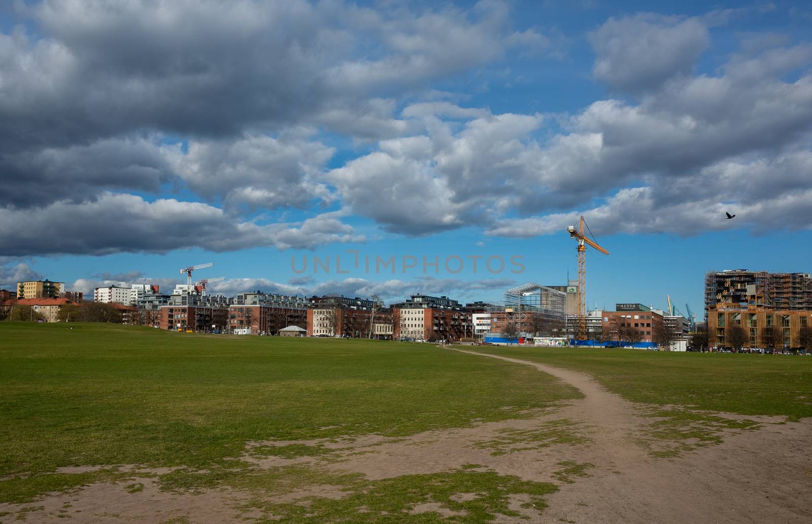 April 22, 2018 Stockholm, Sweden. Recreation area Gardet in the area Ladugardsgardet in Stockholm.