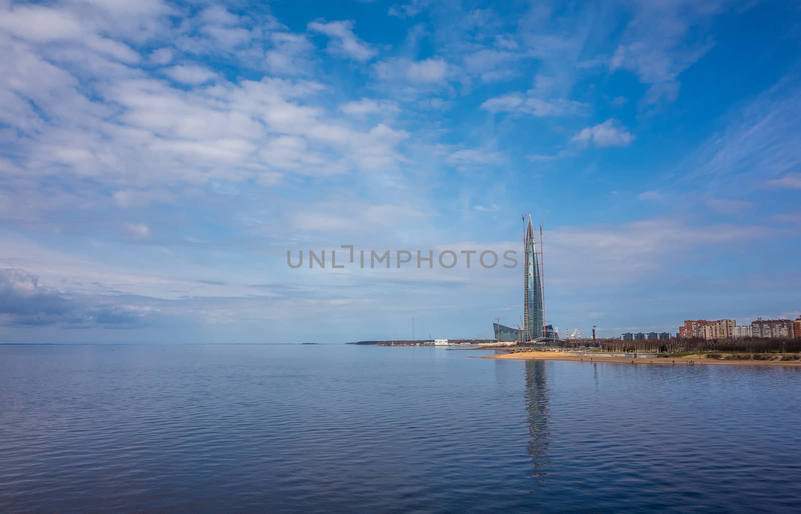 April 29, 2018 Saint Petersburg, Russia. Public and business complex Lakhta Center.