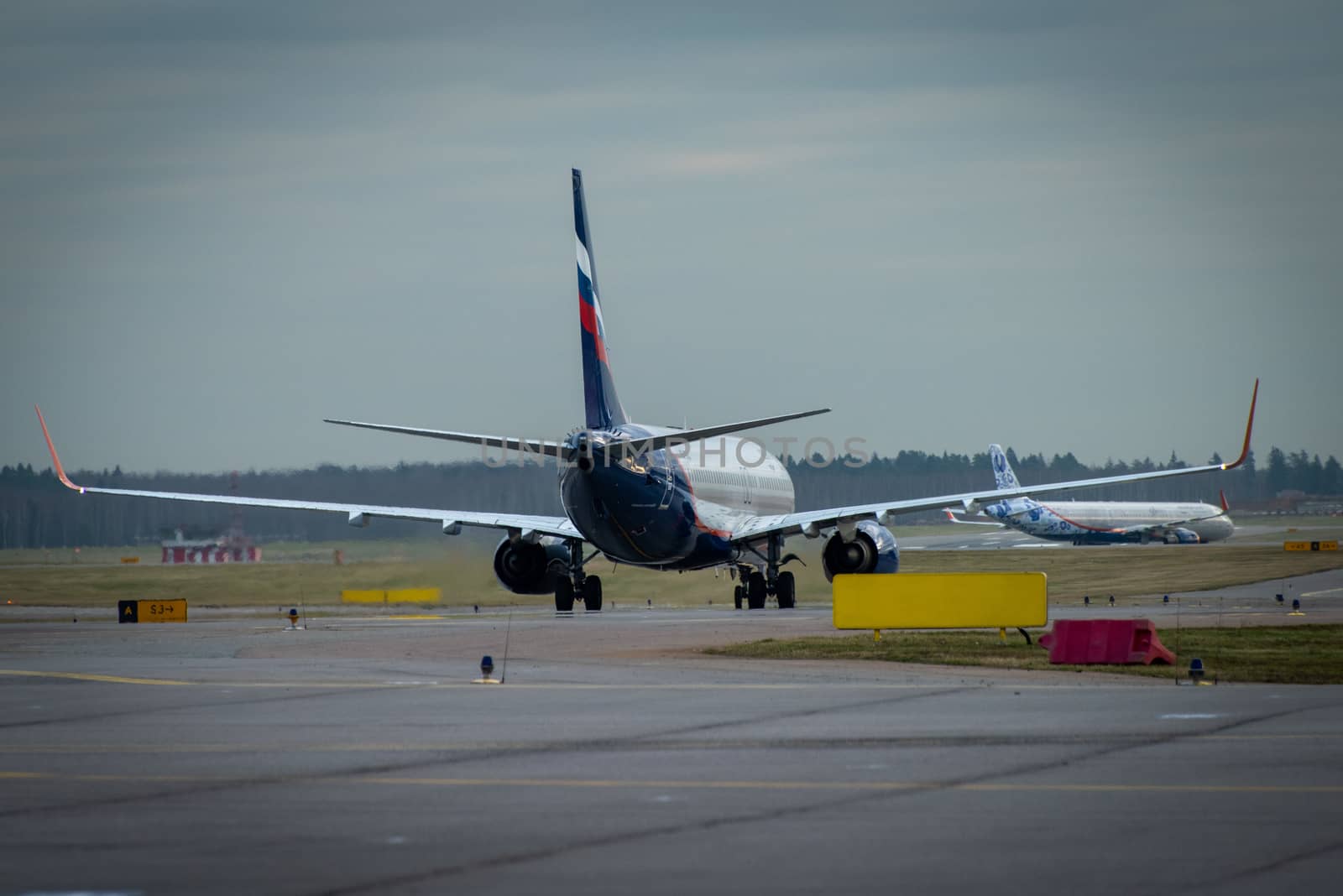 October 29, 2019, Moscow, Russia. Plane 
Aeroflot - Russian Airlines at Sheremetyevo airport in Moscow.