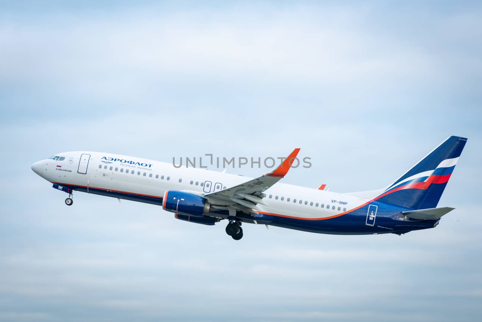 October 29, 2019, Moscow, Russia. Plane 
Boeing 737-800 Aeroflot - Russian Airlines at Sheremetyevo airport in Moscow.