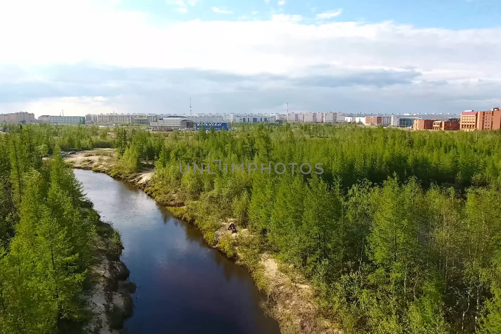 A river in the taiga near the town of New Urengoy.