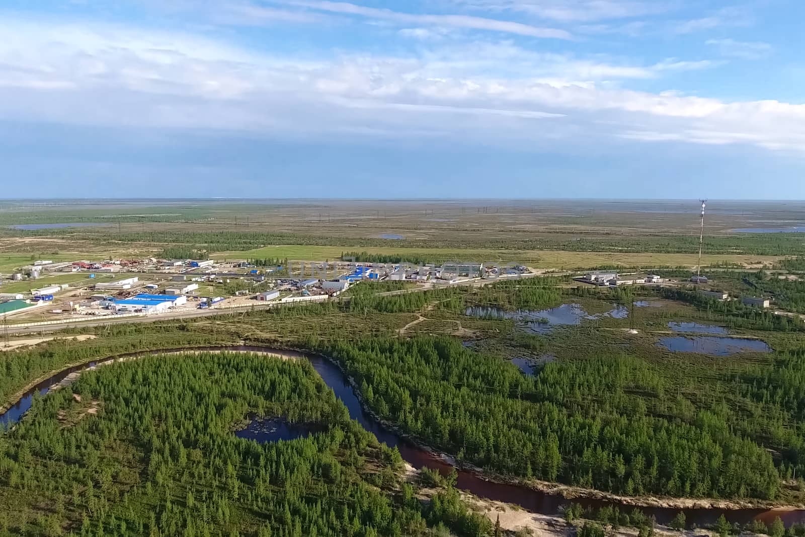 A river in the taiga near the town of New Urengoy.