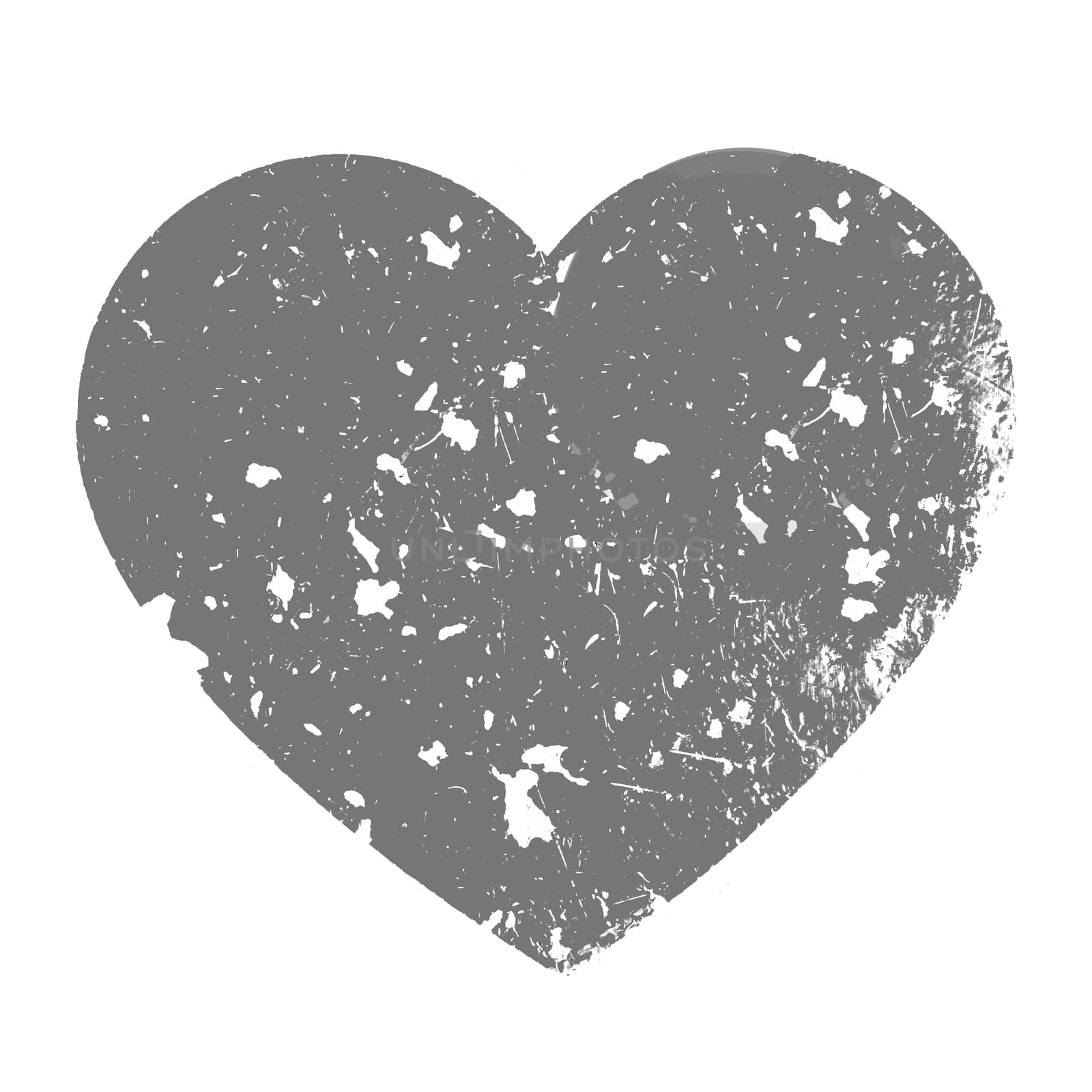 Conceptual broken heart shape on white background. Love and romantic symbol in Valentine's Day background.