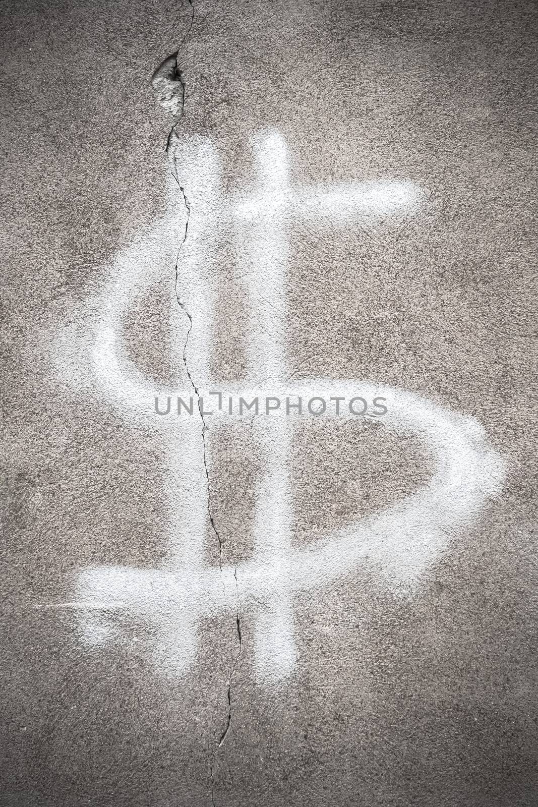 Cracked dollar sign by germanopoli