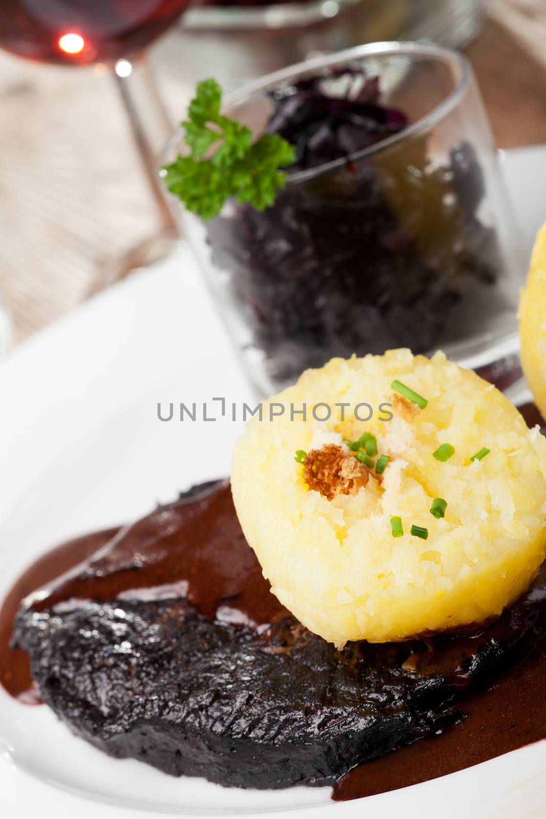 sauerbraten meat and potato dumpling