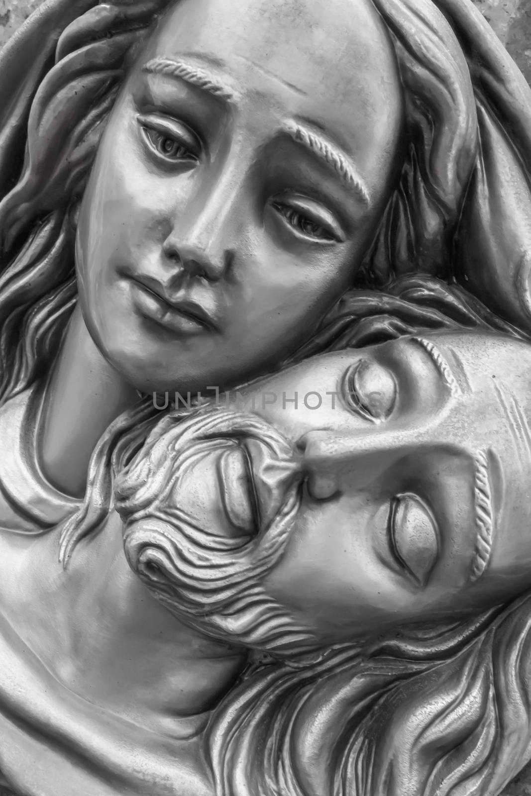 Jesus and Mary. Mother Mary holding her son Jesus.