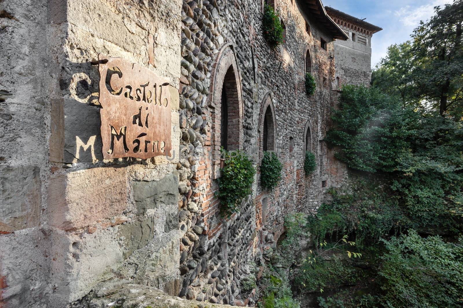 Medieval Castle of Marne. Bergamo (ITALY) - October 25, 2019