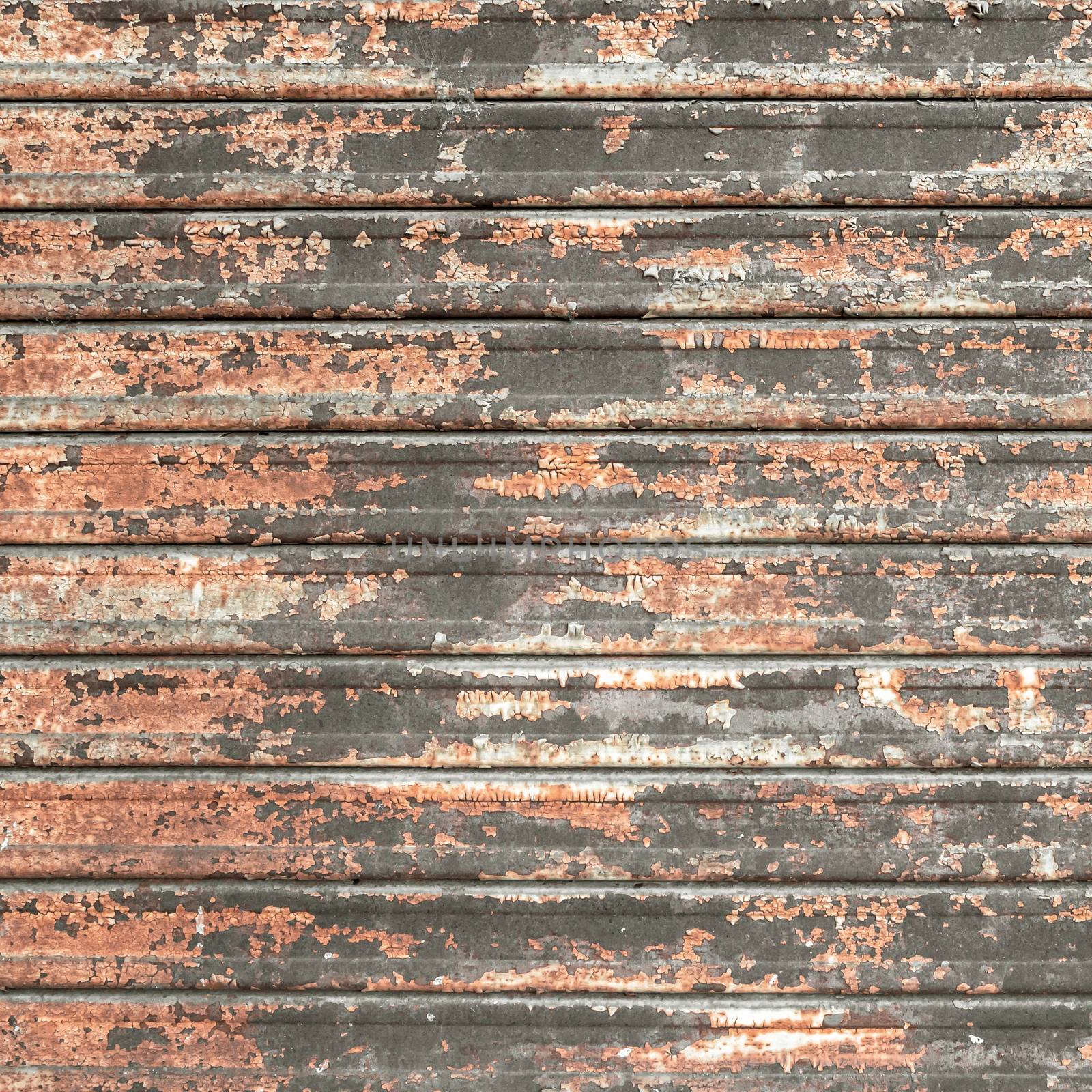 Rusty shutters of a garage. Ideal for concept and backgrounds. Space for text.