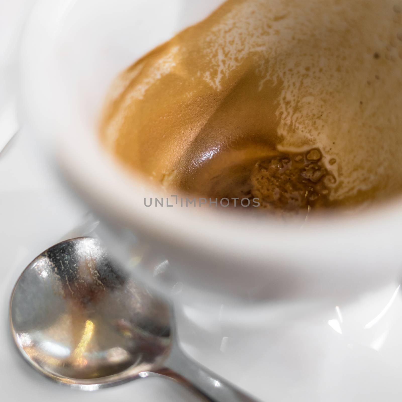 Coffee cup after drank. Cup of coffee that has been drank. Close-up. Shallow DOF.