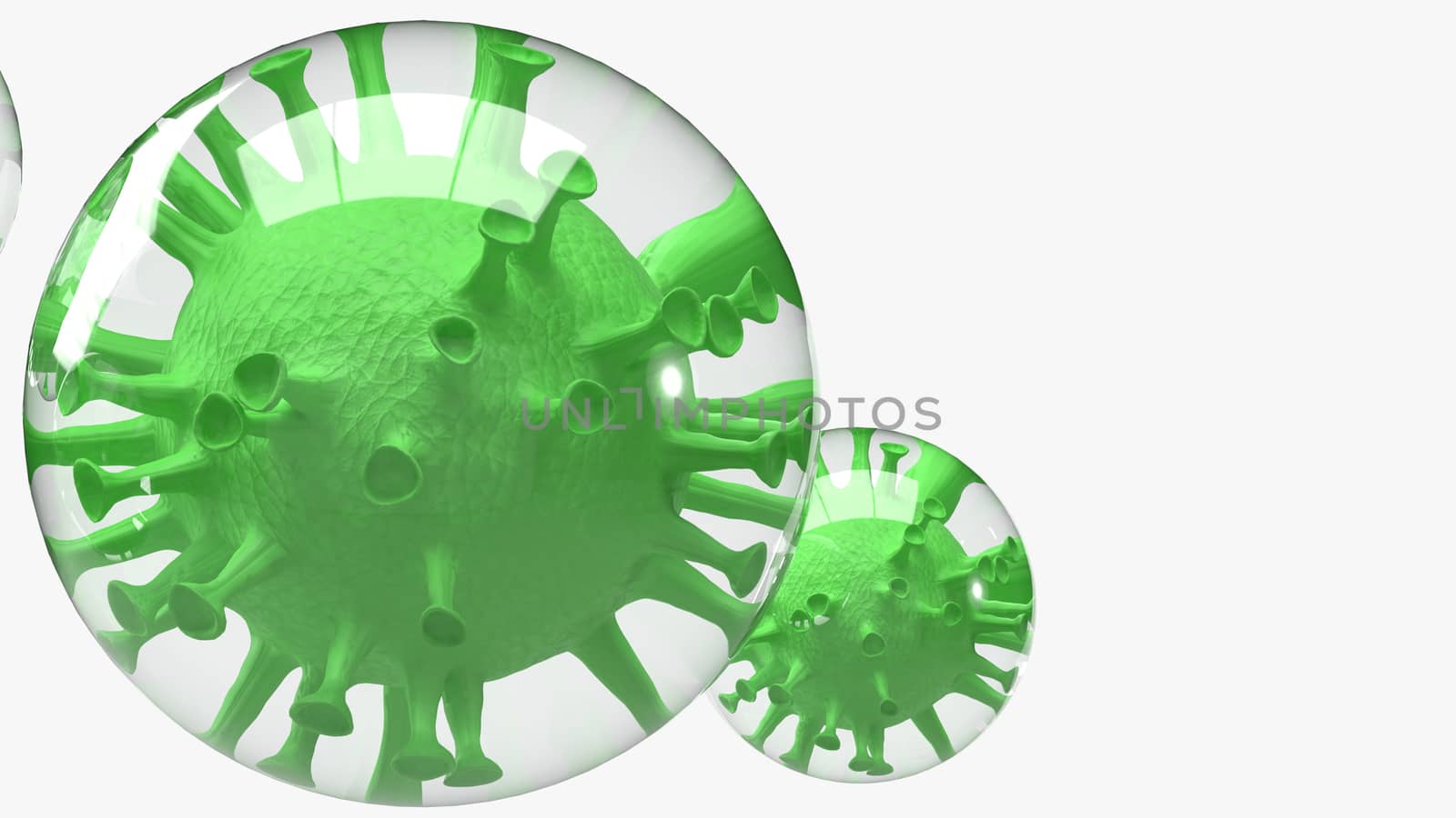 The virus in bubble for outbreak content 3d rendering.