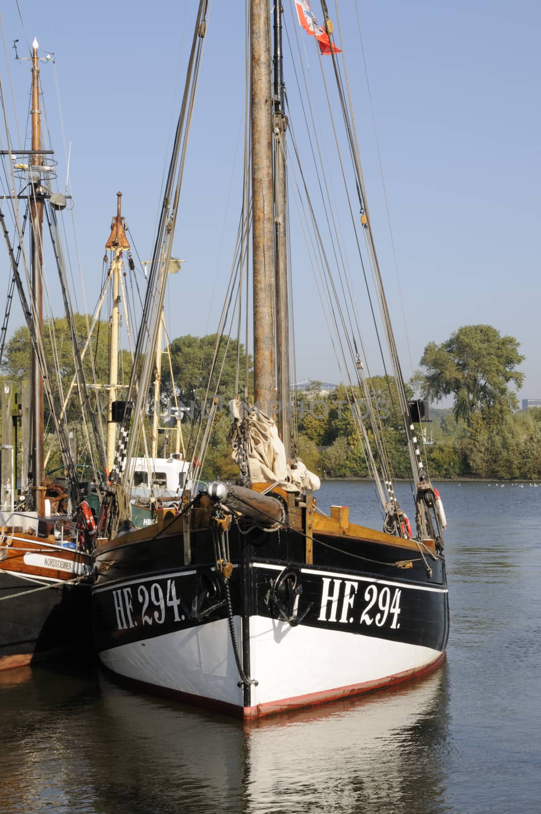 Fishing cutter in Finkenwerder, Hamburg, Germany.