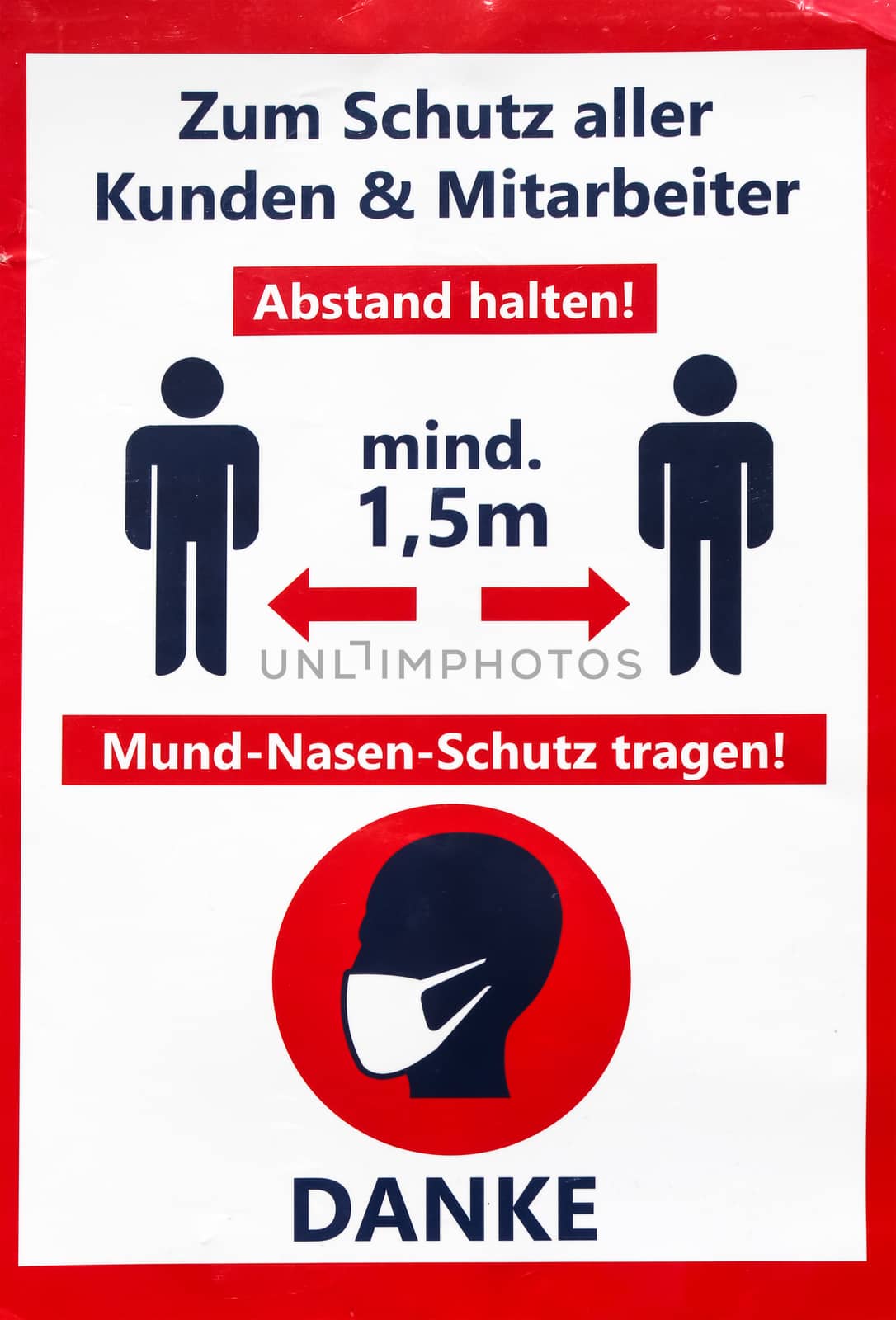 Keep distance symbol in german language. Bitte Abstand Halten! 1 by MP_foto71
