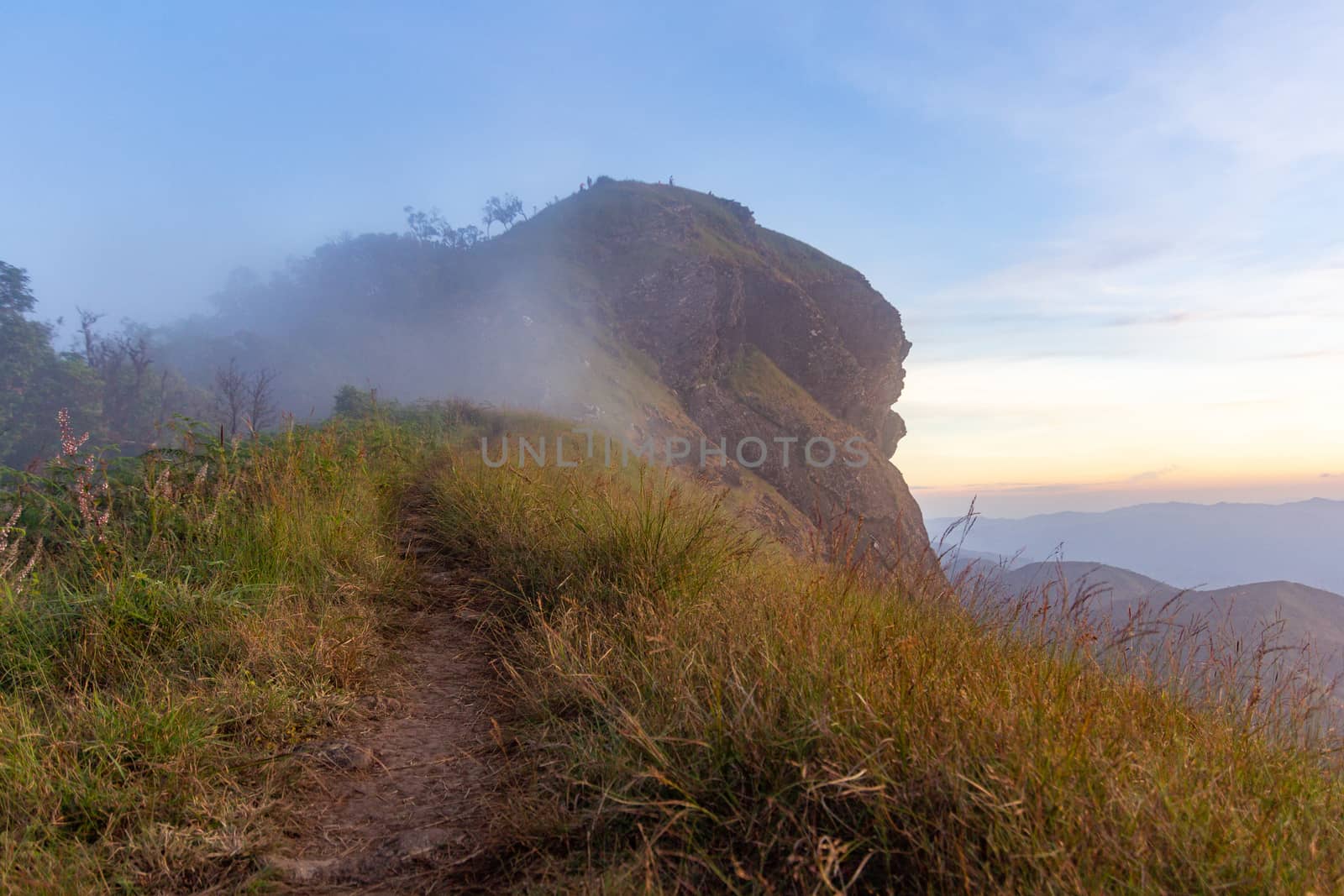 Pha Hua Sing with a view in the evening During the sunset, Doi Mon Chong, Chiang Mai.