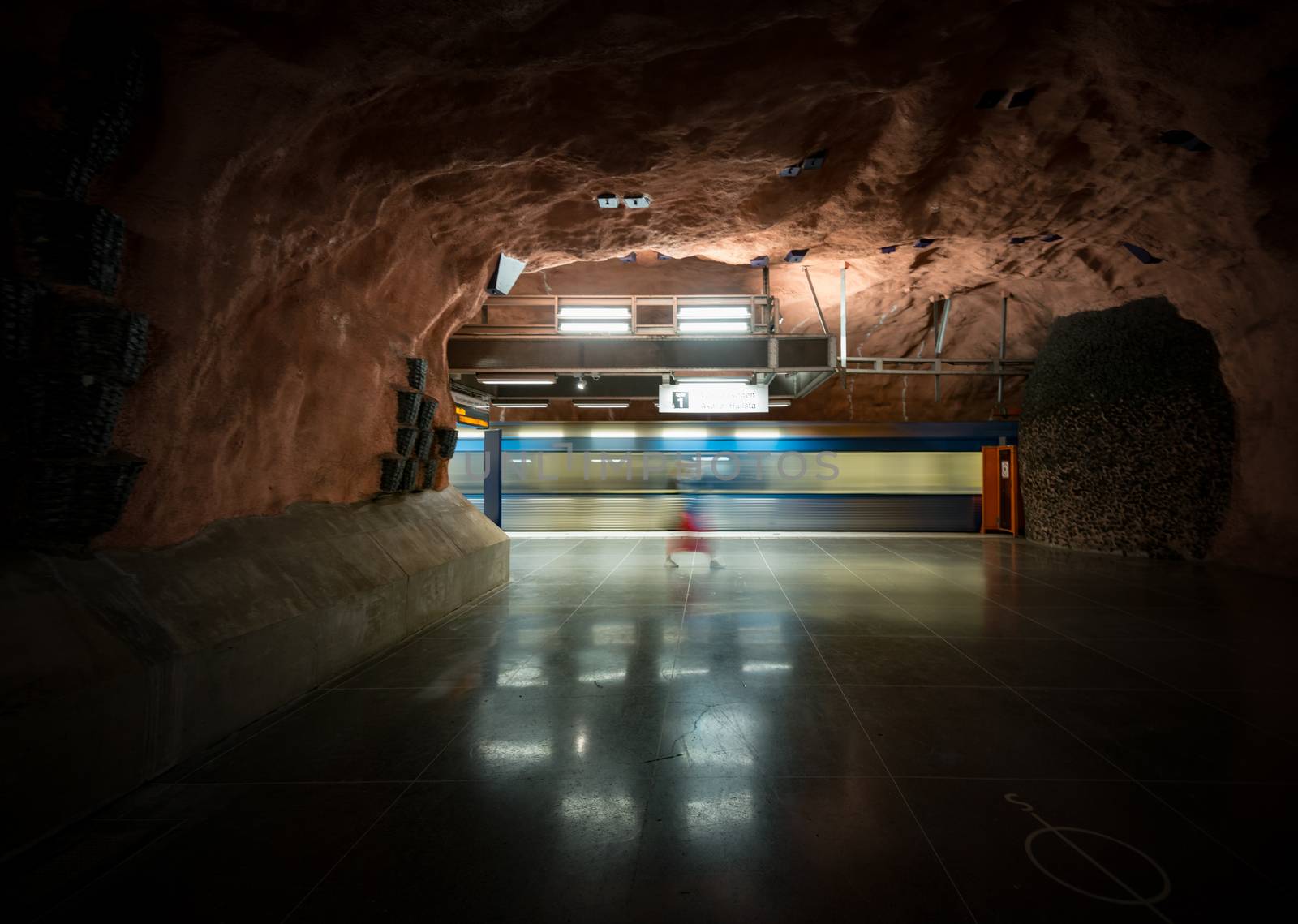 People in Stockholm metro station, Sweden, Europe by Yolshin