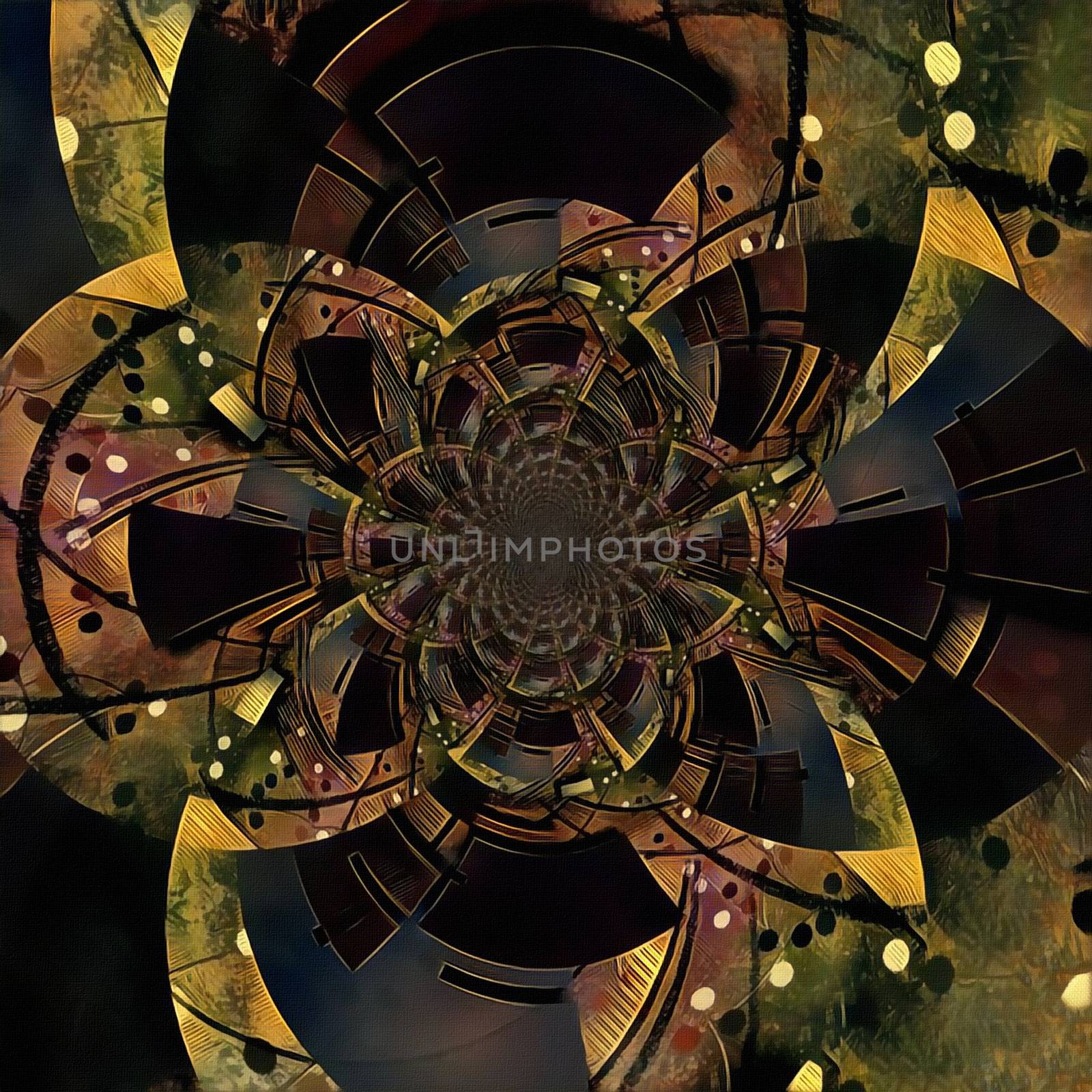 Abstract circles. Art Fractal. 3D rendering