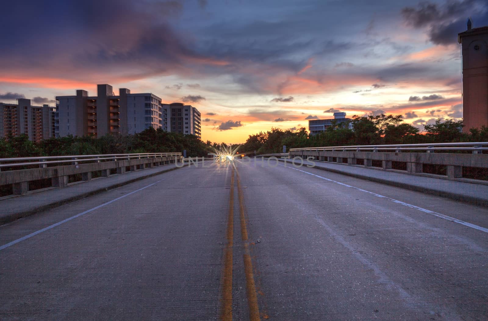 Middle of the road Overpass on Bluebill Avenue leading toward De by steffstarr