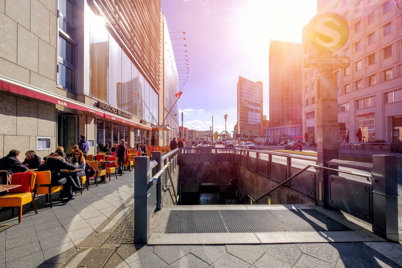 BERLIN - MARCH 20: View of the entrance to the U-Bahn station an by Surasak