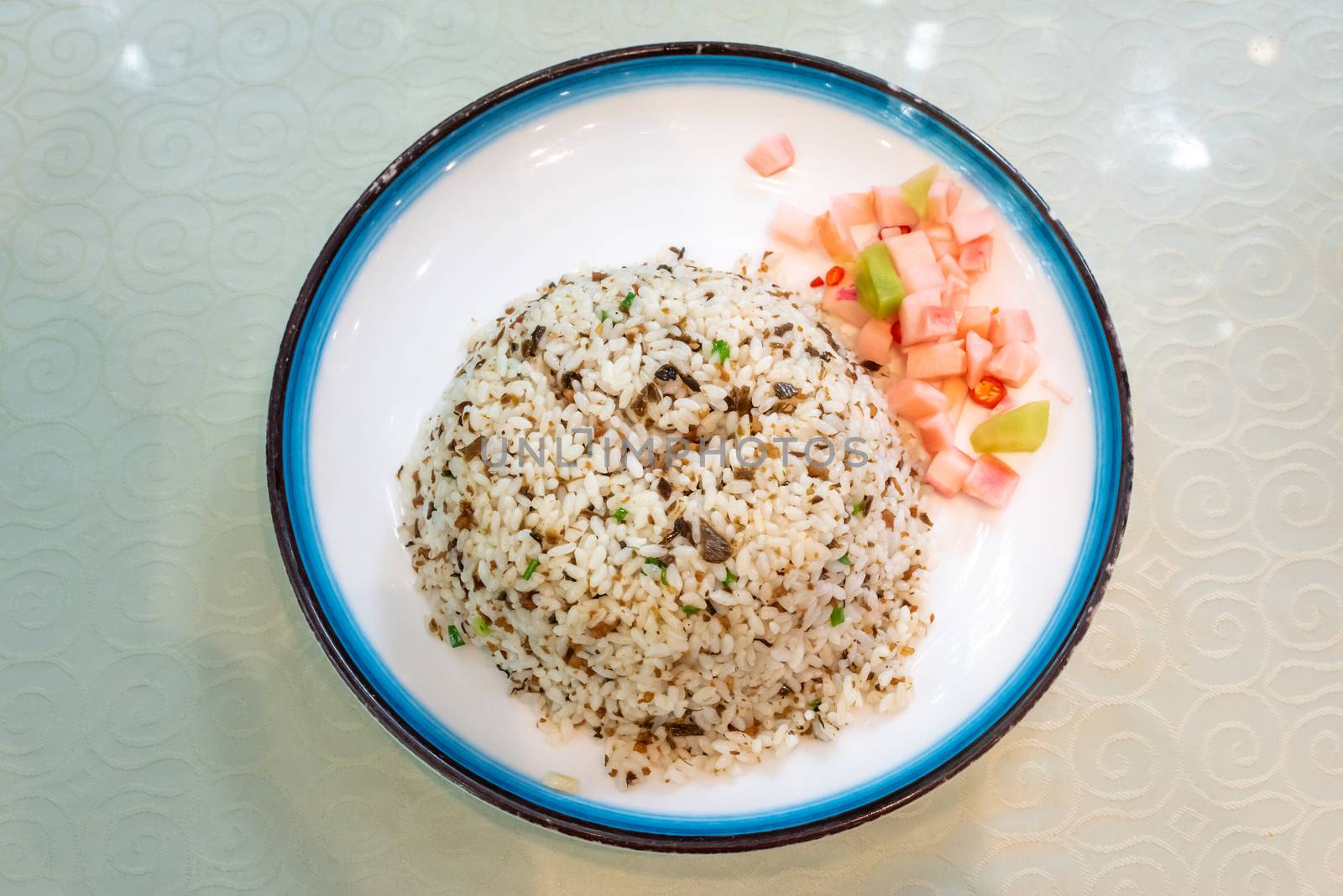 ChaoFan fried rice with radish chinese food close-up view