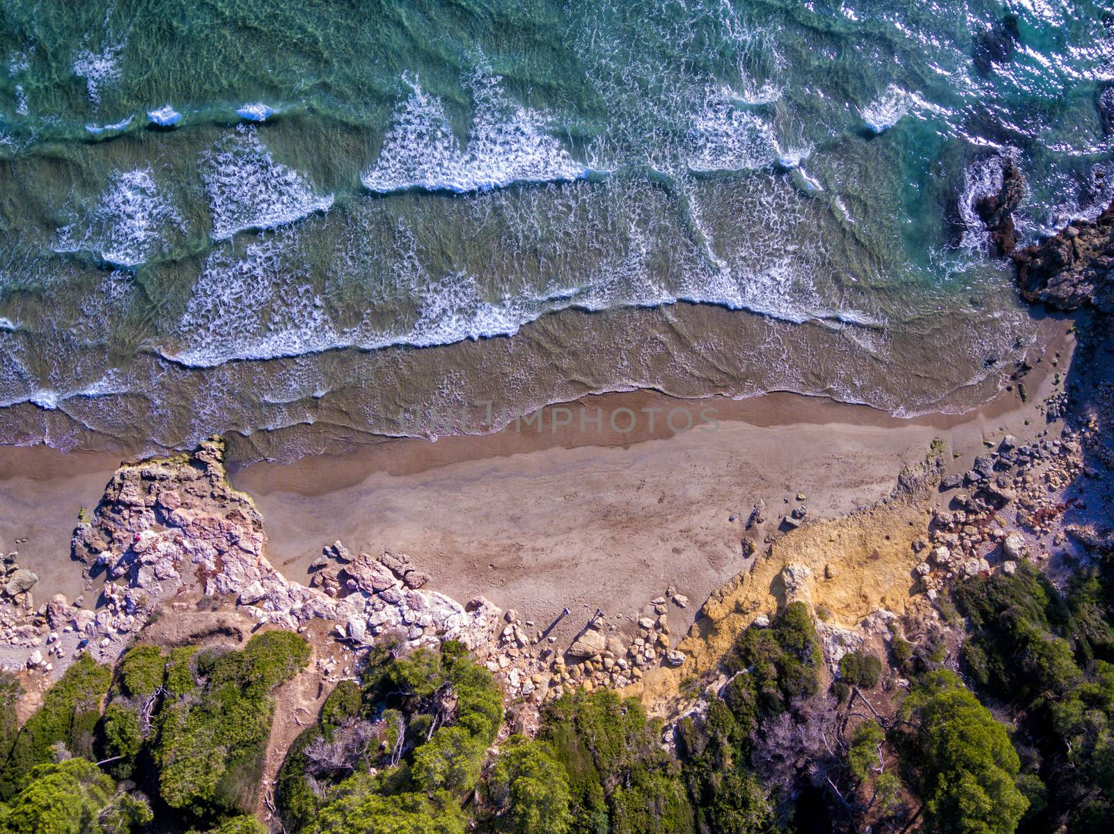 Aerial view of mediterranean coast at Costa Brava, Spain