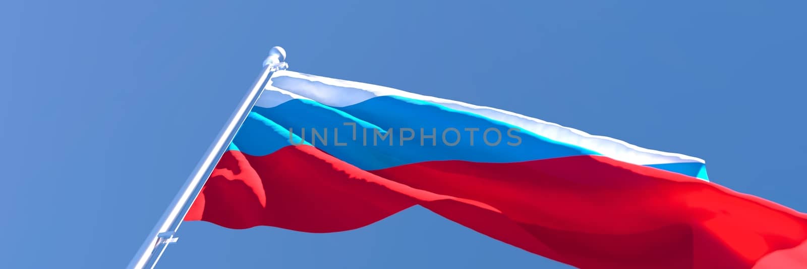 3D rendering of the national flag of Russia waving in the wind by butenkow