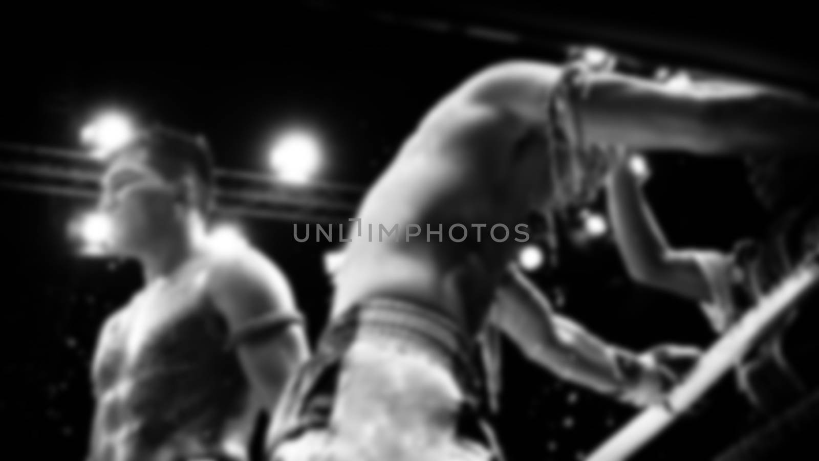 Blurred images of Thai boxing or Muay Thai on stage by gnepphoto