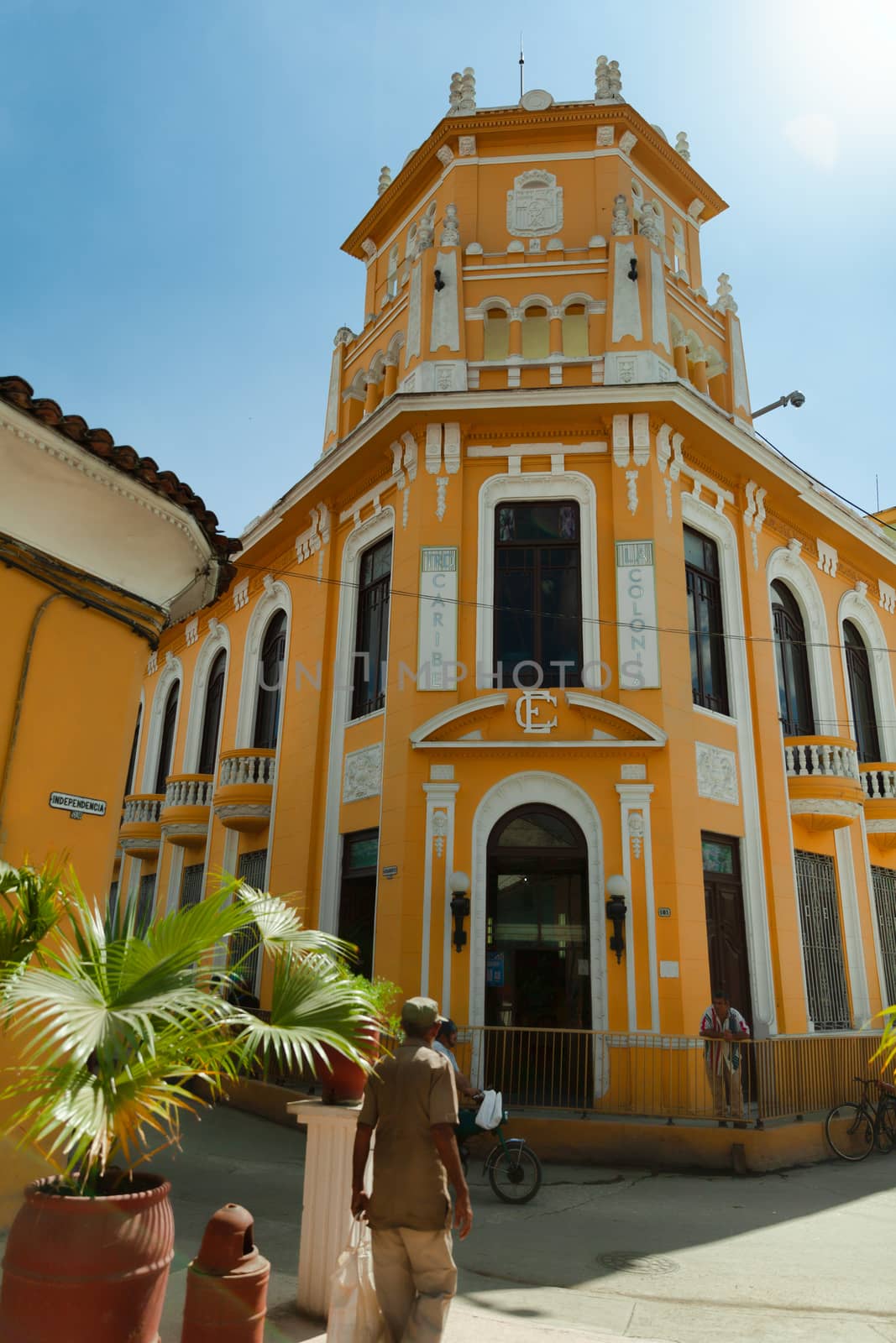 Sancti Spiritus, Cuba - 4 February 2015: La Colonia building