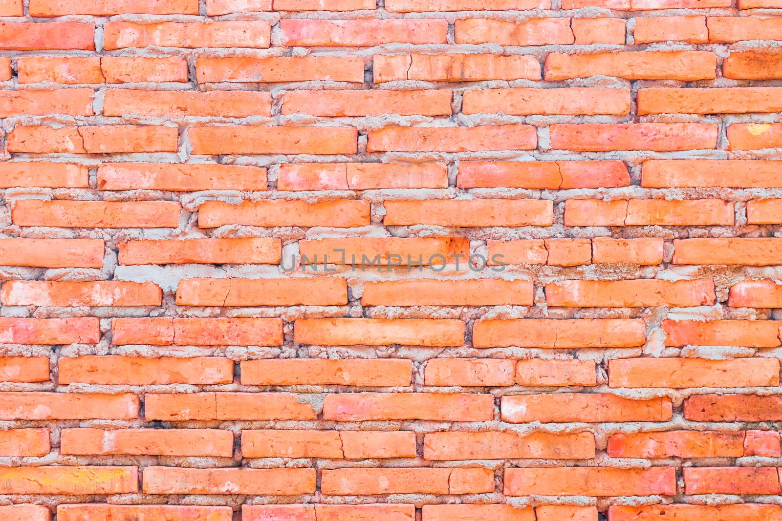 brick wall old vintage broken for background by pramot