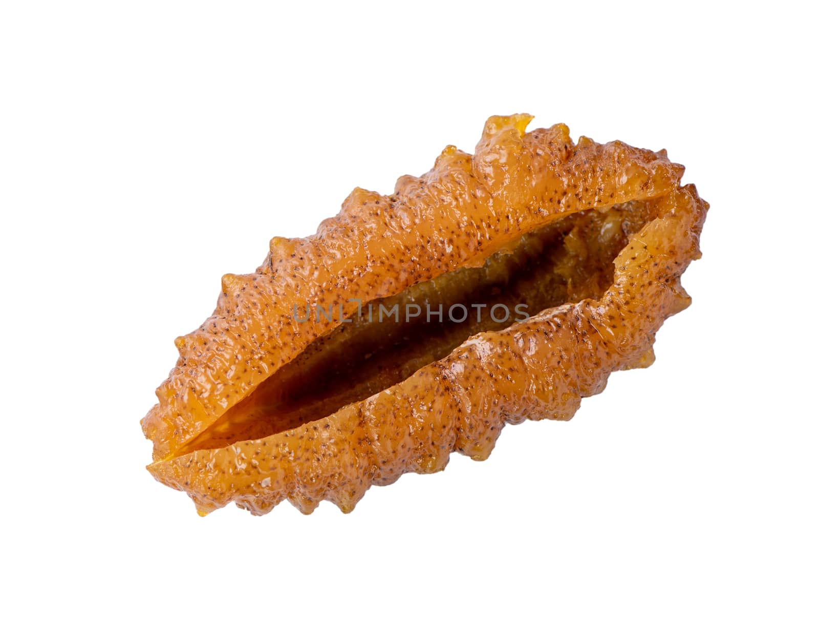 Beautiful sea cucumber seafood isolated on white background, cli by ROMIXIMAGE