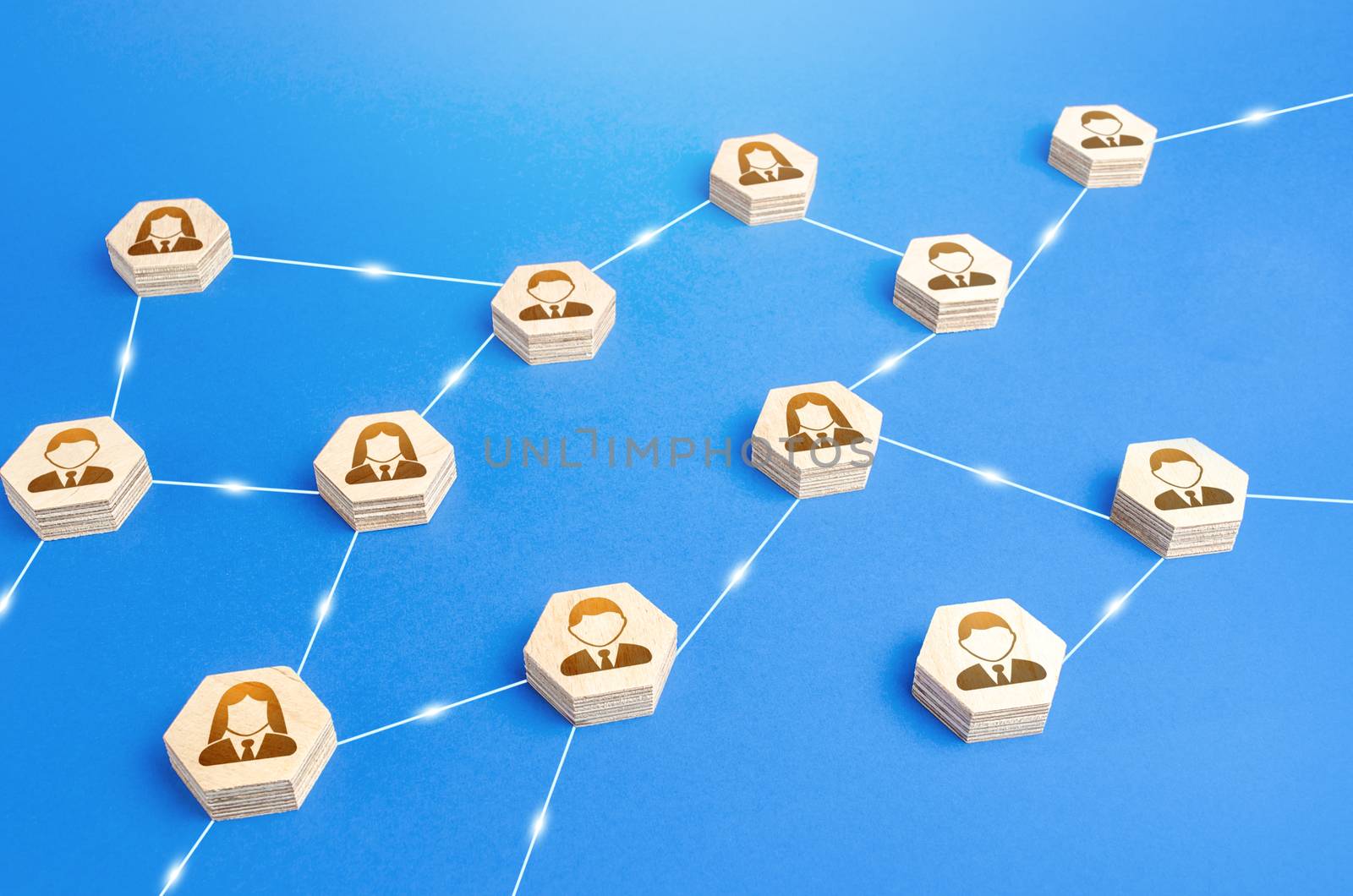Connections between people. Meritocracy and autonomy. Communication coordination. Collaboration, teamwork. Exchange of information in company. Submission, subordination and coordination.