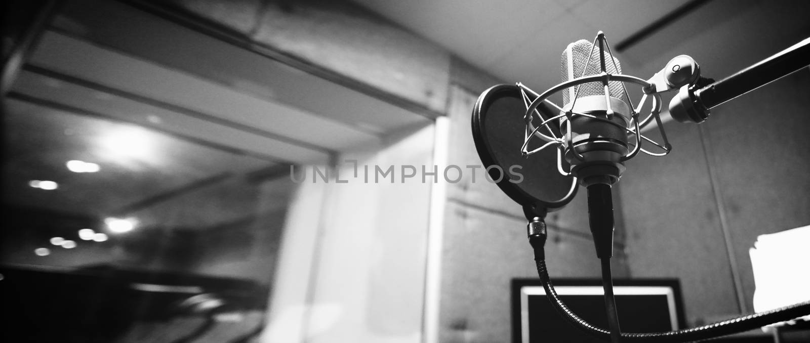 Studio microphone with shock mount and pop filter  by gnepphoto