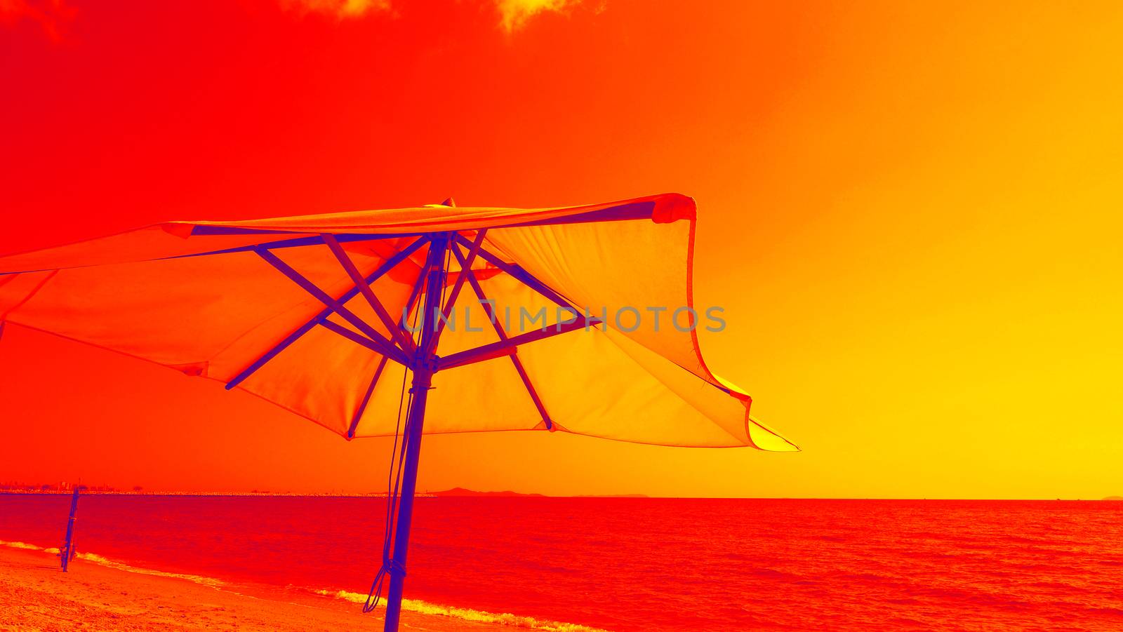 White fabric color texture beach umbrella by gnepphoto