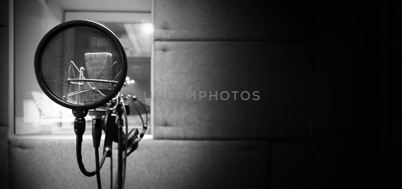 Studio microphone with shock mount and pop filter  by gnepphoto
