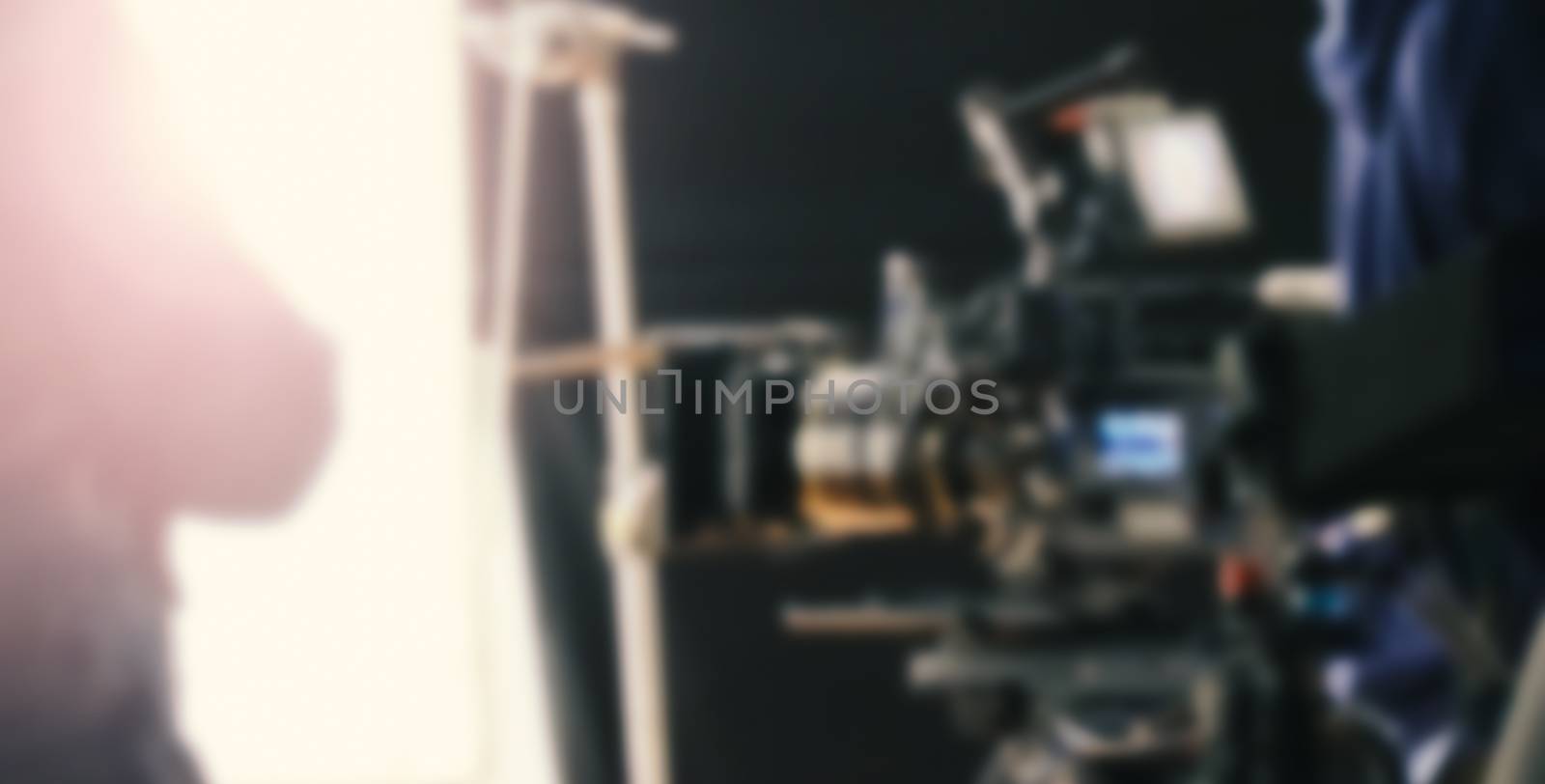 Blurry images of studio video shooting behind the scene by gnepphoto